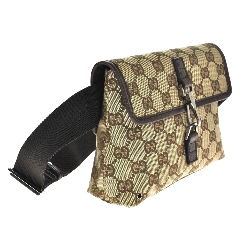 Authentic Gucci brown monogram canvas waist bag fanny pack bum bag - Picture 3 of 14